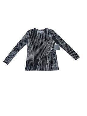 NWT $170 NORMA KAMALI Long Sleeve Crew Top Electric Circus XXS Oversized